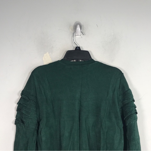 Maria Pavan Long Sleeve Ruffle Accent Blouse, Women's Size M - Dark Green - Picture 8 of 10